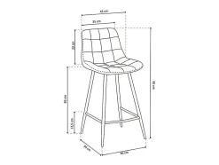 Cadeira de balcão 'Jute' Veludo Bege, dimensões: A95 x L46 x P36 cm