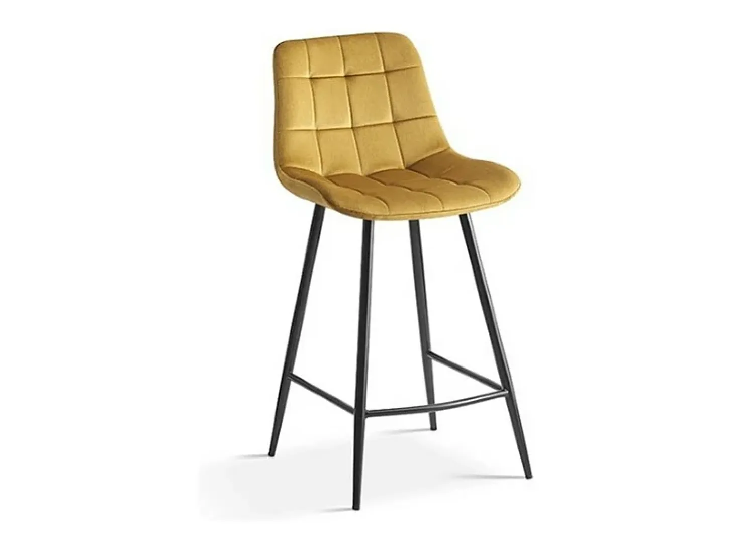 Cadeira de balcão 'Jute' Veludo Dourado, dimensões: A95 x L46 x P36 cm