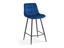 Cadeira de balcão 'Jute' Veludo Azul, dimensões: A95 x L46 x P36 cm