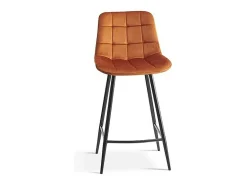 Cadeira de balcão 'Jute' Veludo Laranja, dimensões: A95 x L46 x P36 cm