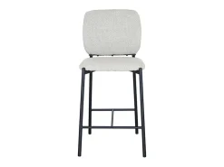 Cadeira de balcão RITA – Tecido bege – Pés de metal preto – Altura 99 cm – Estilo design/industrial