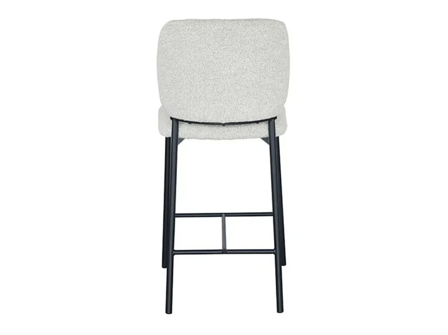 Cadeira de balcão RITA – Tecido bege – Pés de metal preto – Altura 99 cm – Estilo design/industrial