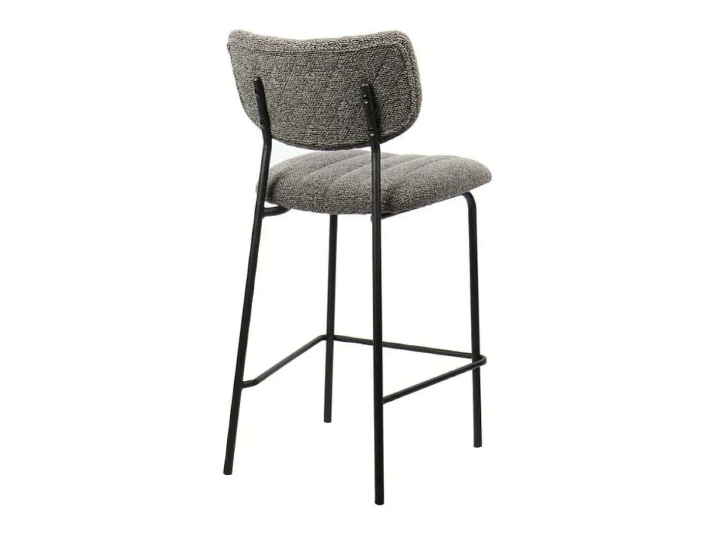 Cadeira de balcão VENTURA – Tecido cinza escuro – Pés de metal preto – Altura 97 cm – Estilo design/industrial