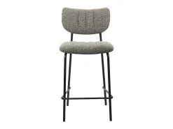 Cadeira de balcão VENTURA – Tecido cinza escuro – Pés de metal preto – Altura 97 cm – Estilo design/industrial