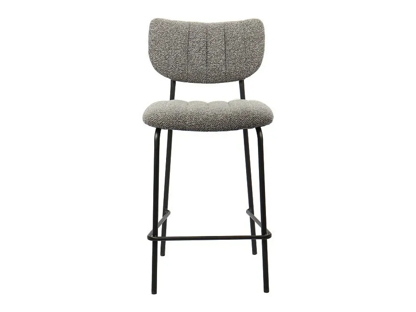 Cadeira de balcão VENTURA – Tecido cinza escuro – Pés de metal preto – Altura 97 cm – Estilo design/industrial