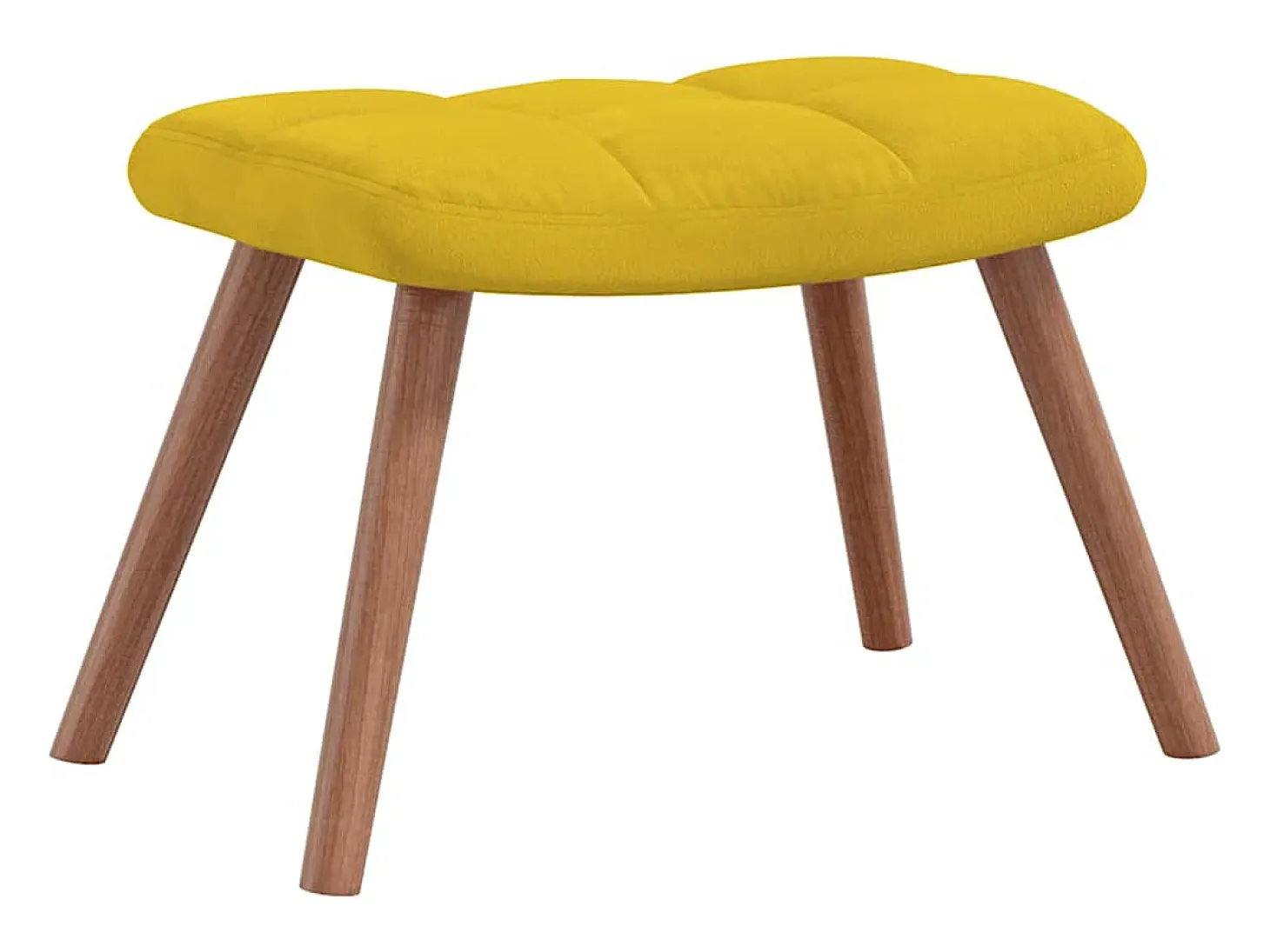 Cadeira de baloiçar com banco veludo amarelo mostarda