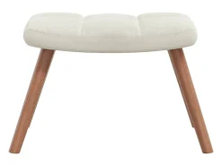 Cadeira de baloiçar com banco veludo branco nata