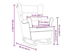Cadeira de baloiço | Poltrona | Cadeira Relax 74x90x102 cm tecido cinzento-escuro SHL318524