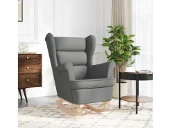 Cadeira de baloiço | Poltrona | Cadeira Relax 74x90x102 cm tecido cinzento-escuro SHL318524