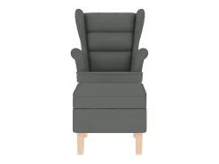 Cadeira de baloiço | Poltrona | Cadeira Relax com banco p/ pés tecido cinzento-escuro SHL734126