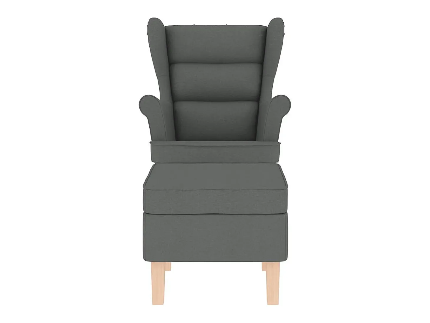Cadeira de baloiço | Poltrona | Cadeira Relax com banco p/ pés tecido cinzento-escuro SHL734126