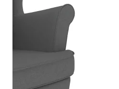 Cadeira de baloiço | Poltrona | Cadeira Relax com banco p/ pés tecido cinzento-escuro SHL734126