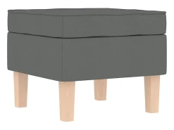 Cadeira de baloiço | Poltrona | Cadeira Relax com banco p/ pés tecido cinzento-escuro SHL734126