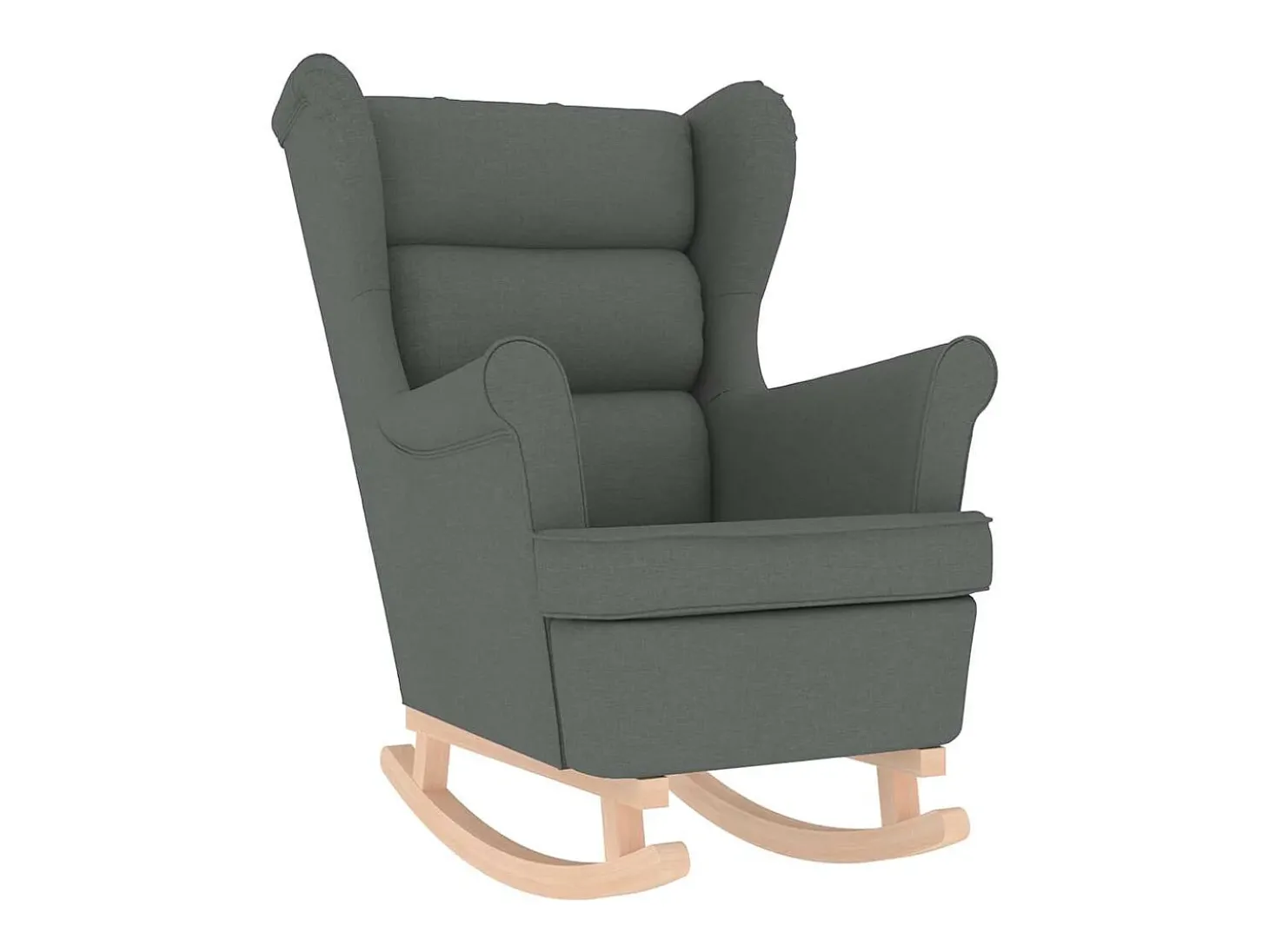 Cadeira de baloiço | Poltrona | Cadeira Relax com banco p/ pés tecido cinzento-escuro SHL734126