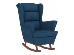 Cadeira de baloiço c/ pernas de metal e banco veludo azul PT423123