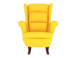 Cadeira de baloiço c/ pernas de metal e banco veludo amarelo PT549060
