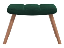 Cadeira de baloiço com banco veludo verde-escuro