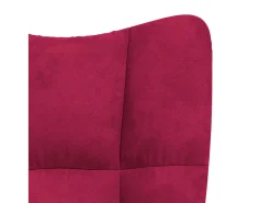 Cadeira de baloiço com banco veludo vermelho tinto