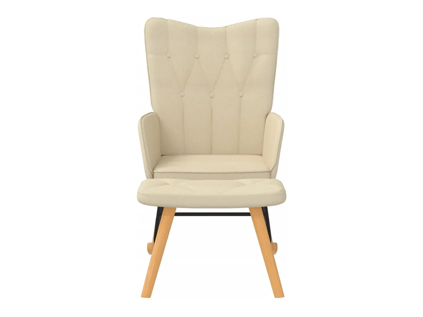 Cadeira de baloiço com banco tecido cor creme PT658542