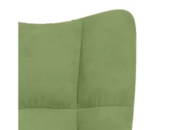 Cadeira de baloiço com banco veludo verde-claro