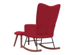 Cadeira de baloiço com banco veludo vermelho tinto PT835529