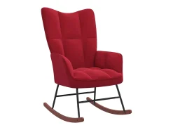 Cadeira de baloiço com banco veludo vermelho tinto PT835529