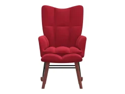 Cadeira de baloiço com banco veludo vermelho tinto PT835529