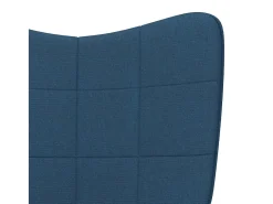 Cadeira de baloiço com banco tecido azul