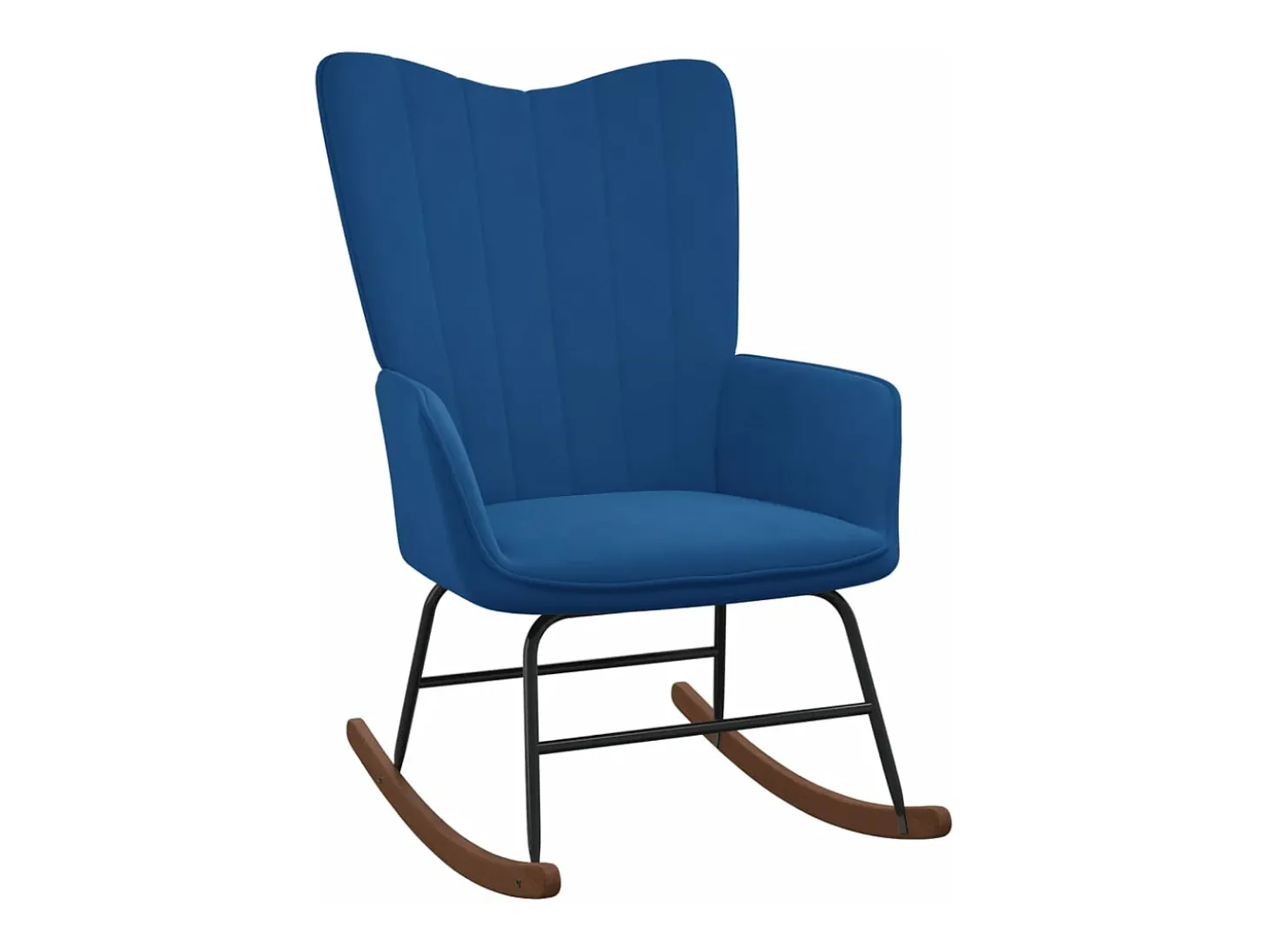 Cadeira de baloiço com banco veludo azul PT880938