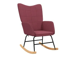 Cadeira de baloiço com banco tecido vermelho tinto