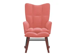Cadeira de baloiço com banco veludo rosa PT426015