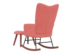 Cadeira de baloiço com banco veludo rosa PT426015