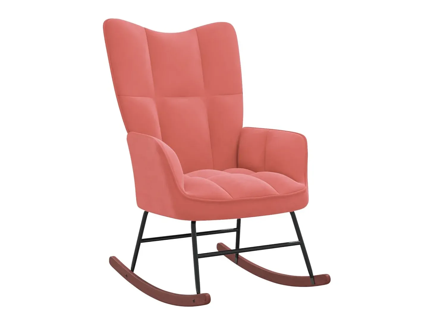 Cadeira de baloiço com banco veludo rosa PT426015