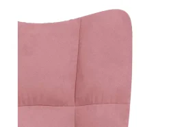 Cadeira de baloiço com banco veludo rosa