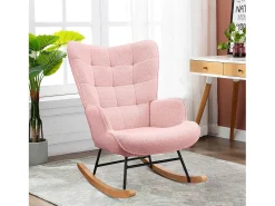 Cadeira de baloiço para adulto - Cadeira de baloiço ergonómica para exteriores - para sala de estar - Jardim - Quarto - Rosa