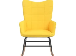 Cadeira de baloiço tecido amarelo mostarda PT434568