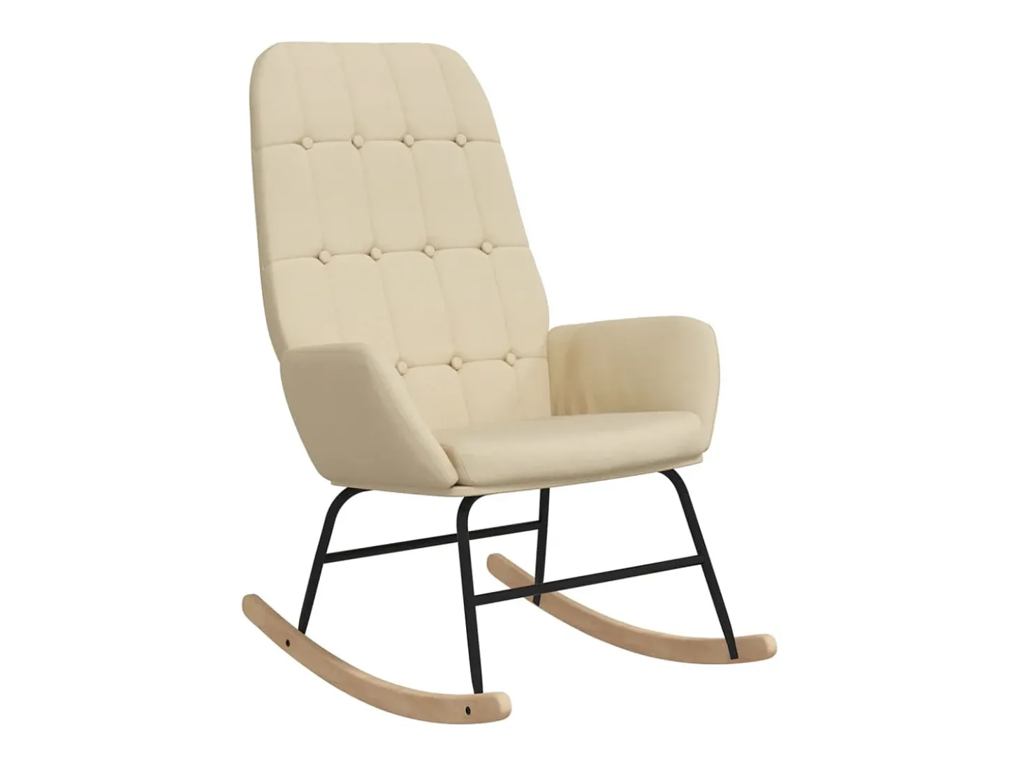 Cadeira de baloiço tecido cor creme PT566071