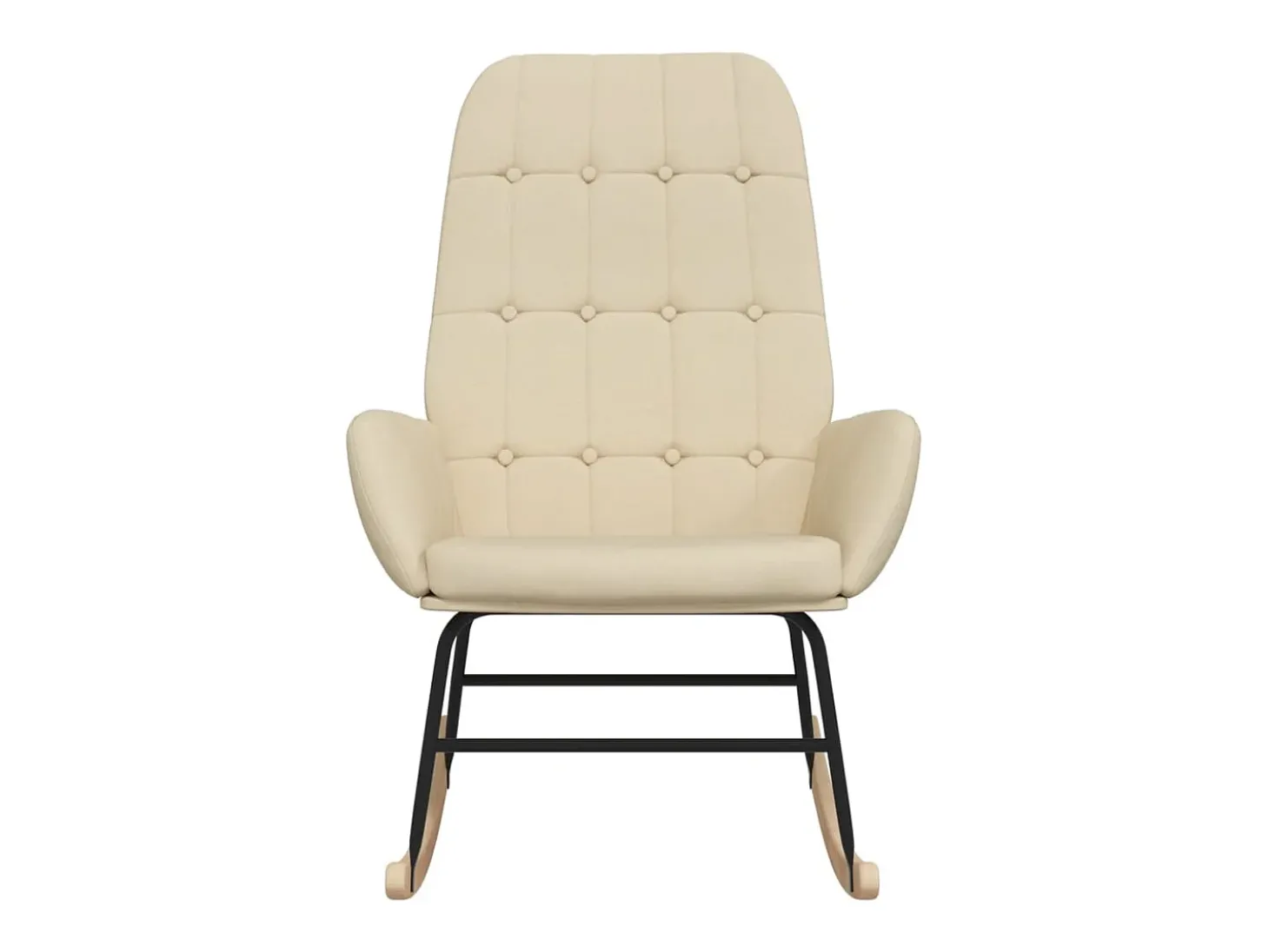 Cadeira de baloiço tecido cor creme PT566071