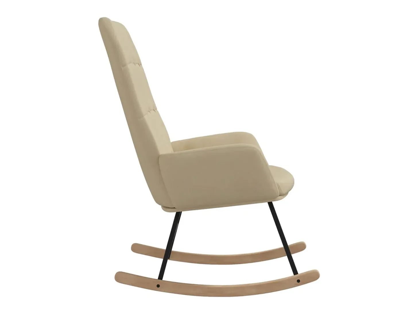 Cadeira de baloiço tecido cor creme PT566071