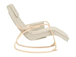 Cadeira de baloiço tecido cor creme PT277765