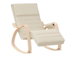 Cadeira de baloiço tecido cor creme PT277765
