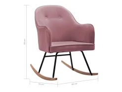 Cadeira de baloiço veludo rosa