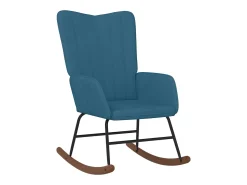 Cadeira de baloiço veludo azul