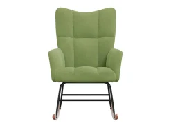 Cadeira de baloiço veludo verde-claro