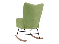 Cadeira de baloiço veludo verde-claro