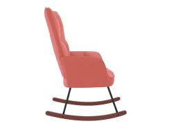 Cadeira de baloiço veludo rosa PT872555