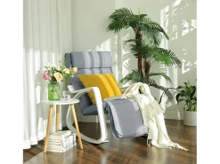 Cadeira de baloiço 121,5x67x84 cm cinza branco