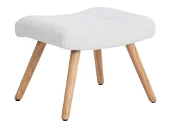 Cadeira de baloiço、Cadeira de baloiço em tecido turco francês - com almofada e apoio para os pés - Branco