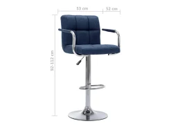 Cadeira de bar tecido azul