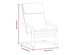 Cadeira de descanso com banco p/ pés tecido cor creme